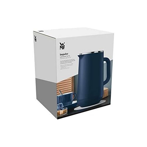 더블유엠에프 WMF Isolierkanne Thermoskanne Impulse prussian, 1,0 l, fuer Tee oder Kaffee Drehverschluss halt Getranke 24h kalt und warm, blau