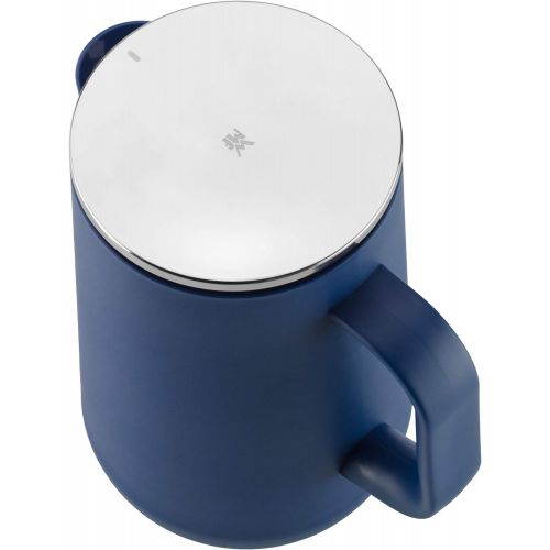 더블유엠에프 WMF Isolierkanne Thermoskanne Impulse prussian, 1,0 l, fuer Tee oder Kaffee Drehverschluss halt Getranke 24h kalt und warm, blau