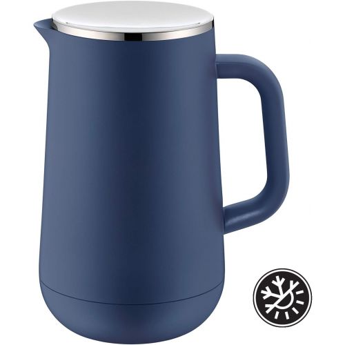 더블유엠에프 WMF Isolierkanne Thermoskanne Impulse prussian, 1,0 l, fuer Tee oder Kaffee Drehverschluss halt Getranke 24h kalt und warm, blau