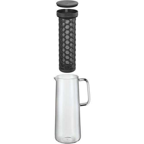 더블유엠에프 WMF Cold Brew Kaffeezubereiter, CoffeeTime, Hoehe 27 cm, Fuellmenge 1,2l Ø 12 cm, Glas Handwasche, Aromawaben-Dauerfilter, Kaffeekanne