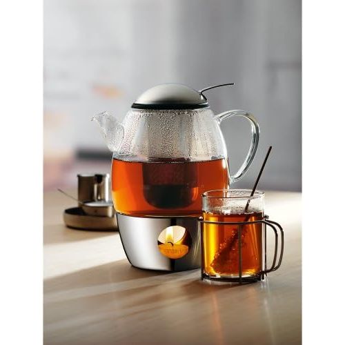 더블유엠에프 WMF SmarTea Teekanne, mit Sieb und Stoevchen, Glas, Edelstahl Cromargan, spuelmaschinegeeignet, V 1, 0l, H 20 cm