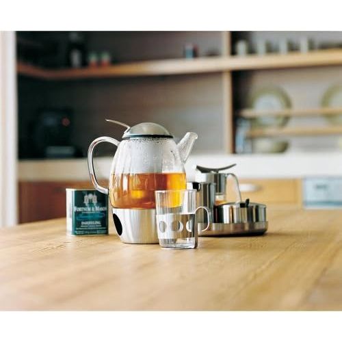 더블유엠에프 WMF SmarTea Teekanne, mit Sieb und Stoevchen, Glas, Edelstahl Cromargan, spuelmaschinegeeignet, V 1, 0l, H 20 cm