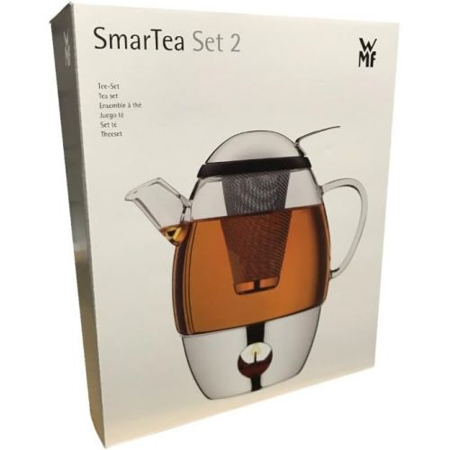 더블유엠에프 WMF SmarTea Teekanne, mit Sieb und Stoevchen, Glas, Edelstahl Cromargan, spuelmaschinegeeignet, V 1, 0l, H 20 cm