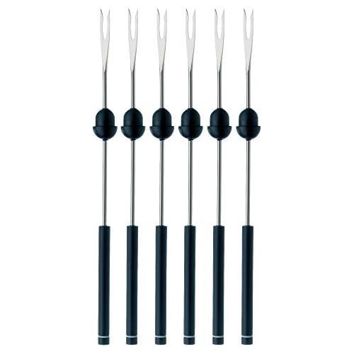 더블유엠에프 WMF Allegro Fondue-Set, 11-teilig, fuer 6 Personen, mit Brenner und Gabeln, Cromargan Edelstahl, Fonduetopf induktionsgeeignet, spuelmaschinengeeignet