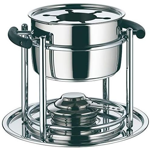 더블유엠에프 WMF Allegro Fondue-Set, 11-teilig, fuer 6 Personen, mit Brenner und Gabeln, Cromargan Edelstahl, Fonduetopf induktionsgeeignet, spuelmaschinengeeignet