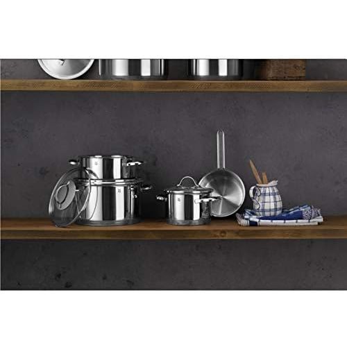 더블유엠에프 WMF Provence Plus Topfset, 4-teilig, Cromargan Edelstahl poliert, Toepfe mit Glasdeckel, Induktionstoepfe, Stielkasserolle, Topf Induktion, unbeschichtet, backofengeeignet