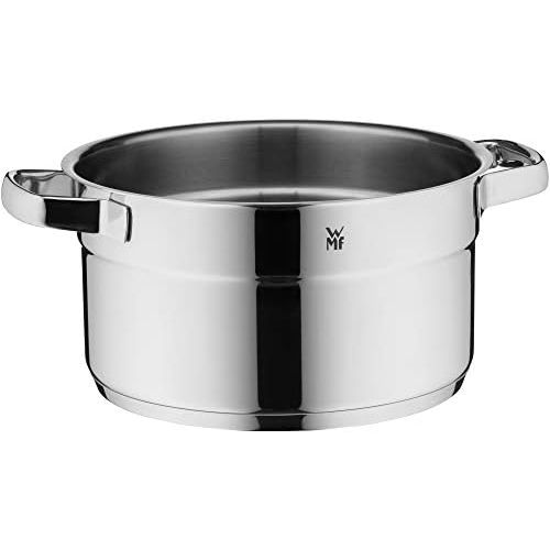 더블유엠에프 WMF Compact Cuisine Kochtopf, hoch 24cm, Glasdeckel, Fleischtopf 5,6l, Cromargan Edelstahl poliert, Innenskalierung, stapelbar, Topf Induktion, unbeschichtet