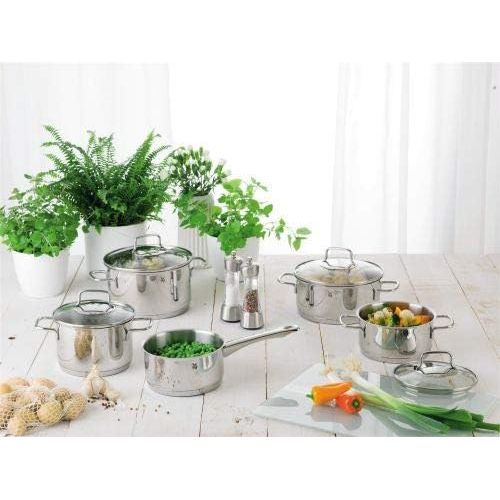 더블유엠에프 WMF Astoria Kochtopf, hoch 16cm, Glasdeckel, Fleischtopf 1,9l, Cromargan Edelstahl poliert, Topf Induktion, unbeschichtet