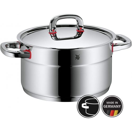 더블유엠에프 WMF Premium One Kochtopf, hoch 24cm, Metalldeckel mit Dampfoeffnung Fleischtopf 5,6l, Cromargan Edelstahl poliert, Innenskalierung, Topf Induktion, unbeschichtet