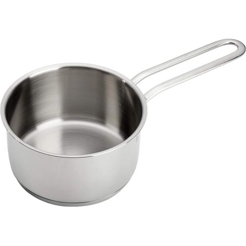 더블유엠에프 WMF Mini Stielkasserolle, 16 cm, klein, Metalldeckel, Kochtopf 1,2l, kleiner Topf fuer Singlehaushalt, Cromargan Edelstahl poliert, Induktion, stapelbar, ideal fuer kleine Portionen