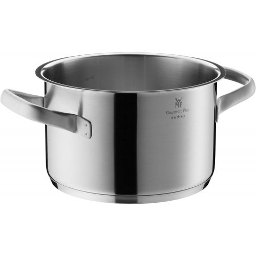 더블유엠에프 WMF Gourmet Plus Topfset 5-teilig, Cromargan Edelstahl mattiert, Toepfe mit Metalldeckel, Induktionstoepfe, Topf Induktion, Innenskalierung, Dampfoeffnung, unbeschichtet