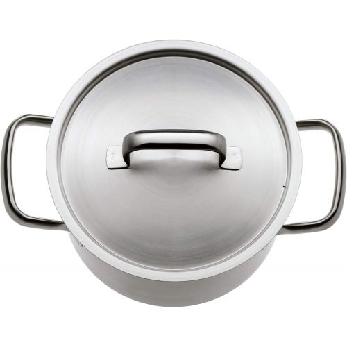 더블유엠에프 WMF Gourmet Plus Topfset 5-teilig, Cromargan Edelstahl mattiert, Toepfe mit Metalldeckel, Induktionstoepfe, Topf Induktion, Innenskalierung, Dampfoeffnung, unbeschichtet