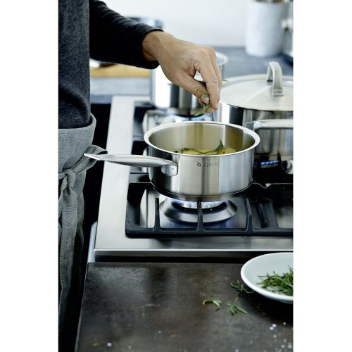 더블유엠에프 WMF Gourmet Plus Topfset 6-teilig, Cromargan Edelstahl mattiert, Toepfe mit Metalldeckel, Induktionstoepfe, Topf Induktion, Innenskalierung, Dampfoeffnung, unbeschichtet