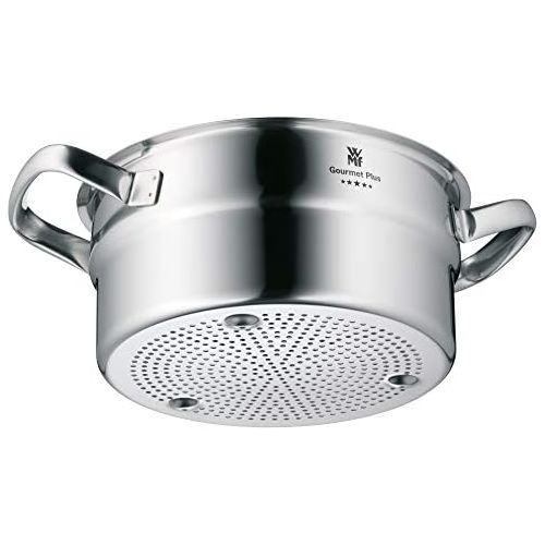 더블유엠에프 WMF Gourmet Plus Topfset 7-teilig, Cromargan Edelstahl mattiert, Toepfe mit Metalldeckel, Induktionstoepfe, Topf Induktion, Innenskalierung, Dampfoeffnung, unbeschichtet