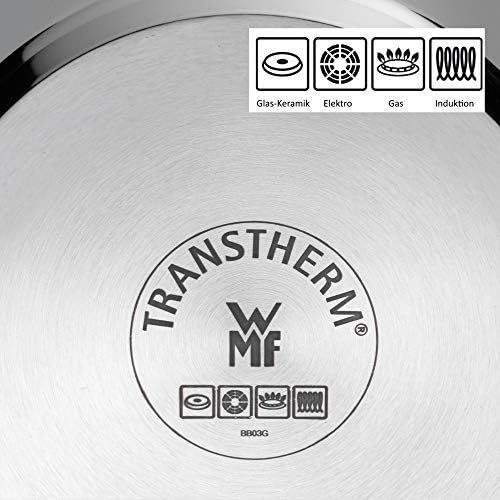 더블유엠에프 WMF Compact Cuisine Topfset 4-teilig, Cromargan Edelstahl poliert, Toepfe mit Glasdeckel, Induktionstoepfe, Topf Induktion, Innenskalierung, unbeschichtet, stapelbar