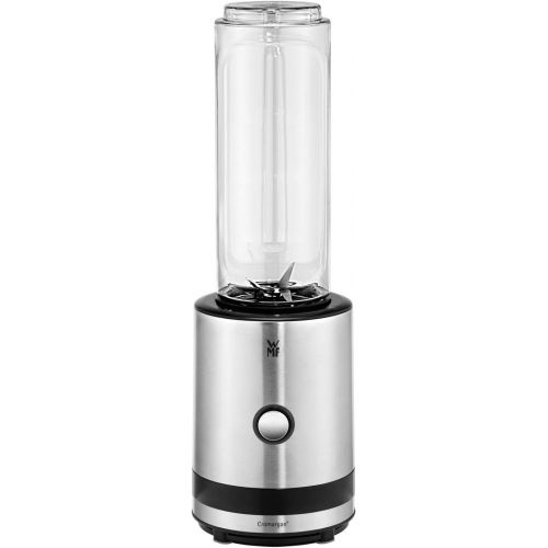 더블유엠에프 WMF KUECHENminis Smoothie-to-go, Mini Standmixer mit zwei Mix-/Trinkbehaltern 0,6l, 300 W, cromargan matt/silber