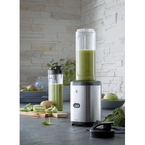 더블유엠에프 WMF Kult Mix & Go Smoothie Mini Standmixer, Smoothie Maker, 300 Watt, Tritan Flasche, Silber + Kuechenminis Kompaktmixer, Standmixer, 400 Watt, Glasbehalter 0,8 l, Pulsstufe, cromar