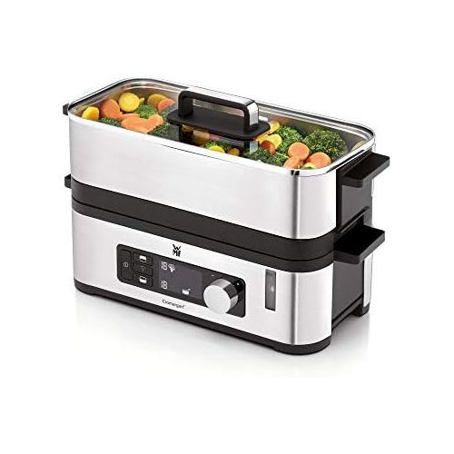 더블유엠에프 WMF KUECHENminis Dampfgarer, 2 individuell regulierbare Garraume mit je 2,15 l, Warmhaltefunktion und Aromaverstarker, 900W