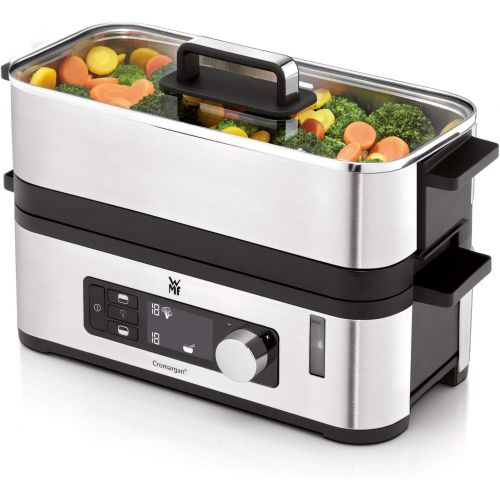 더블유엠에프 WMF KUECHENminis Dampfgarer, 2 individuell regulierbare Garraume mit je 2,15 l, Warmhaltefunktion und Aromaverstarker, 900W