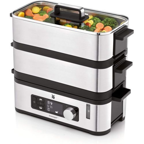 더블유엠에프 WMF KUECHENminis Dampfgarer, 2 individuell regulierbare Garraume mit je 2,15 l, Warmhaltefunktion und Aromaverstarker, 900W