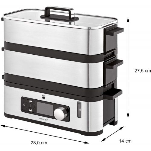 더블유엠에프 WMF KUECHENminis Dampfgarer, 2 individuell regulierbare Garraume mit je 2,15 l, Warmhaltefunktion und Aromaverstarker, 900W