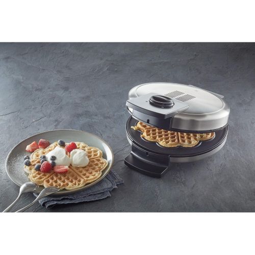 더블유엠에프 WMF LONO Waffeleisen Edition, Herzwaffeleisen, stufenlos einstellbarer Braunungsgrad, 900 W, cromargan matt/silber