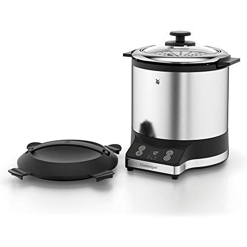 더블유엠에프 WMF Kuechenminis Reiskocher (220 W, mit Lunch-to-go-Box, Damfgarer, platzsparend, Innentopf mit To-Go-Deckel (1,0l)) cromargan matt