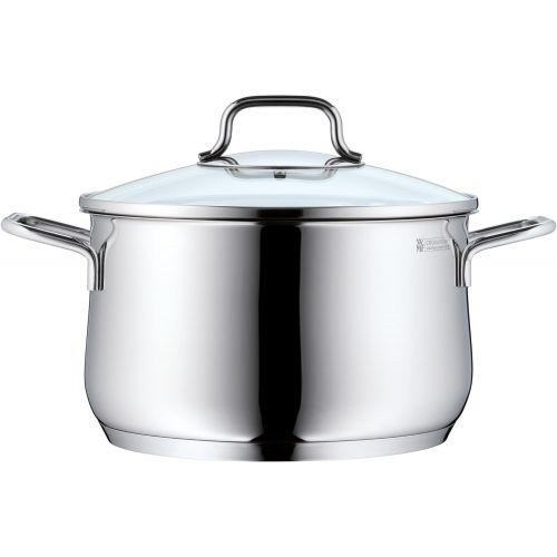 더블유엠에프 WMF 739146030Brilliant 4-Piece Saucepan Set Brilliant Rim Glass Lid Cromargan Stainless Steel Polished Stainless Steel, Silver, 53x 29x 22cm Suitable for Induction Cookers Dish