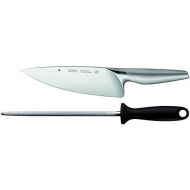 WMF Chef’s Edition 2-Piece Knife Set, Special Blade Steel, 1 Forged Knife, 1 Sharpening Steel, Wooden Cassette, Kitchen Knife