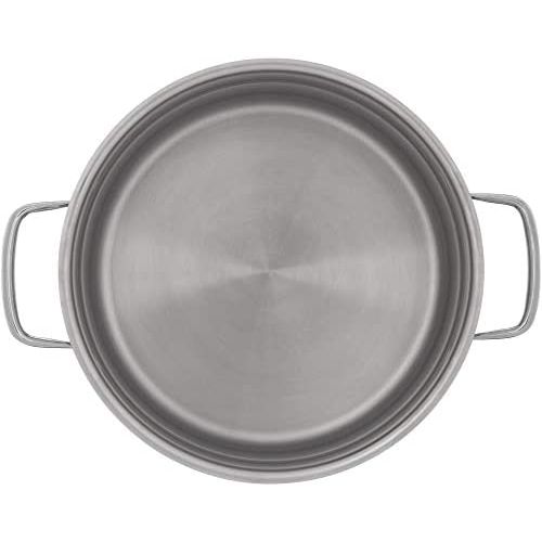더블유엠에프 WMF Compact Cuisine Set of 4 Cromargan Polished Stainless Steel Saucepans with Glass Lids / Induction Pots / Inner Scale / Uncoated / Stackable
