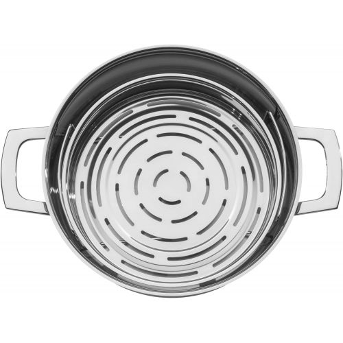 더블유엠에프 WMF VarioCuisine Roasting Dish with Silence Glass Lid Including Thermometer, Cromargan Stainless Steel, Induction and Silicone Rim