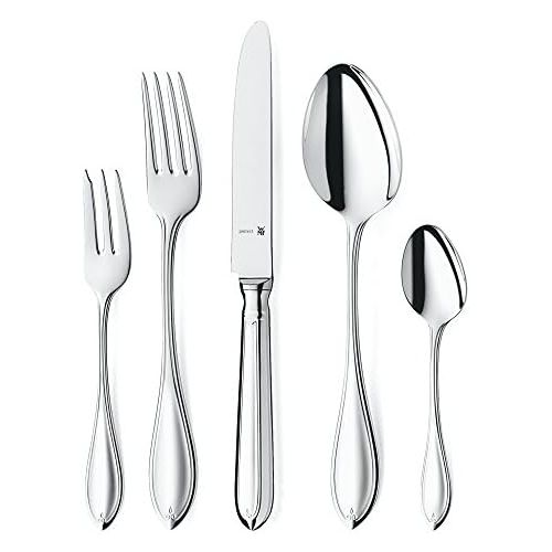 더블유엠에프 WMF Premiere cutlery set, 12 people, 66 pieces, 60 pieces with serving cutlery, inserted knife blade, Cromargan protect stainless steel, polished, shiny, scratch-resistant, dishwas