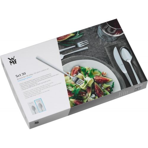 더블유엠에프 WMF Corvo cutlery set 30-piece, for 6 persons, inserted knife blade, Cromargan protect stainless steel frosted, extremely scratch-resistant, dishwasher-safe