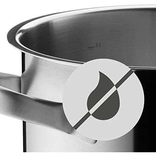 더블유엠에프 WMF Gourmet Plus 18/10 24-cm Stainless Steel Low Casserole with Lid, 4.1 Litres