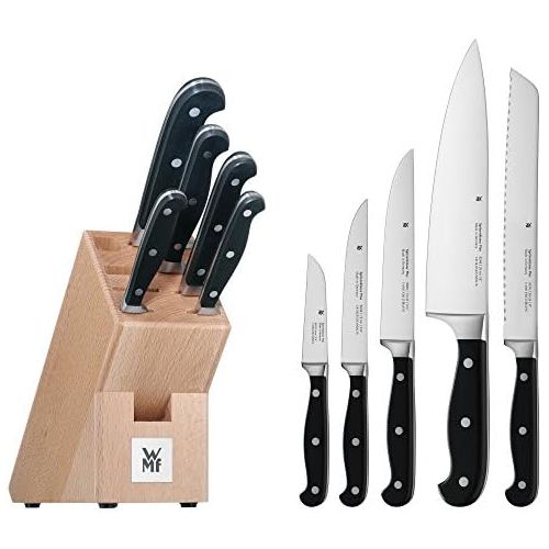 더블유엠에프 WMF Knife Block with Knife Set Top Quality Knife Forged Performance Cut and 1 Block Beech Wood