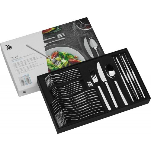 더블유엠에프 WMF Lyric Cutlery Set 30Pieces for 6Peoplewith Monobloc Knives Cromargan Protect Stainless Steel Polished, Extremely Scratch Resistant Dishwasher Safe