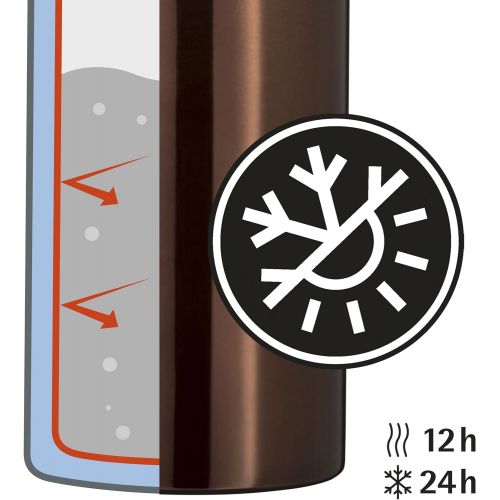 더블유엠에프 WMF Motion Insulated Flask 0.75 L Cromargan Stainless Steel for Tea or Coffee Vacuum Flask with Drinking Cup Keeps Cold for 24 Hours and 12 Hours Warm Copper