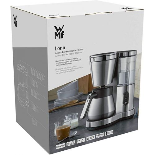 더블유엠에프 WMF Lono Aroma Coffee Machine 800 W with Thermos Flask Filter Coffee 8 Cups Swivel Filter Removable Water Tank Automatic Shut-Off