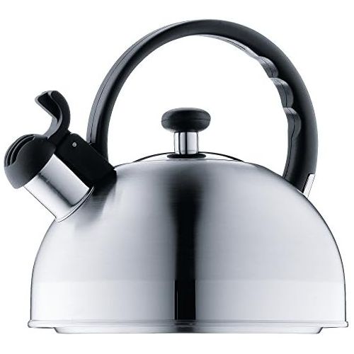 더블유엠에프 WMF ORBIT flute kettle 1.5 L pipe kettle with flute, tea kettle, kettle, Cromargan stainless steel, induction