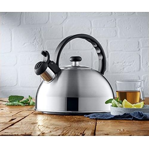 더블유엠에프 WMF ORBIT flute kettle 1.5 L pipe kettle with flute, tea kettle, kettle, Cromargan stainless steel, induction