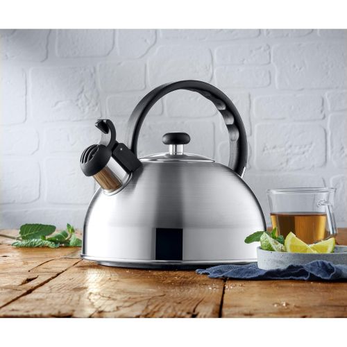 더블유엠에프 WMF ORBIT flute kettle 1.5 L pipe kettle with flute, tea kettle, kettle, Cromargan stainless steel, induction