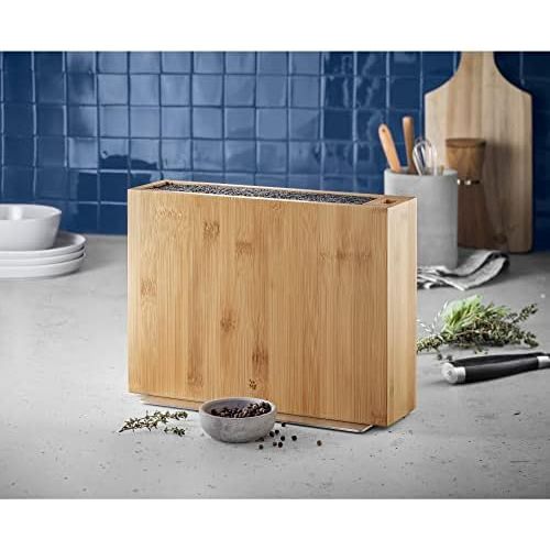 더블유엠에프 WMF Empty Knife Block without Knife Empty Wood Bamboo for 5-6 Knives with Plastic Brush Insert