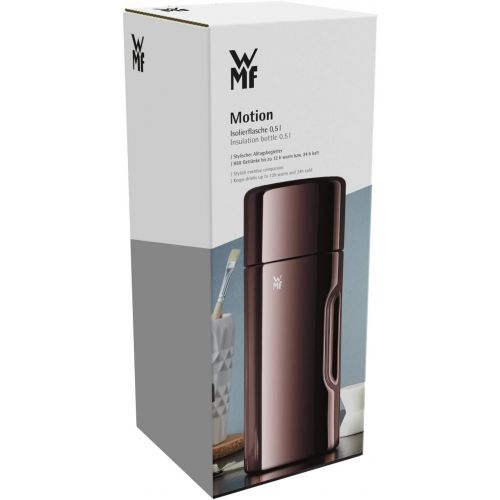 더블유엠에프 WMF Motion Insulated Flask 0.5 L Cromargan Stainless Steel for Tea or Coffee Thermos Flask with Drinking Cup Keeps 24 Hours Cold and 12 Hours Warm Copper