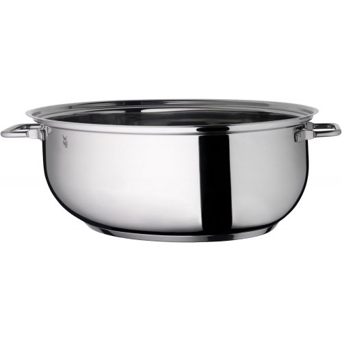 더블유엠에프 WMF ProfiSelect Roasting Pan Oval with Free Thermometer Stainless Steel with Glass Lid Suitable for Induction, Dishwasher Safe, Oven Safe, 7.8Litre 38cm x 26cm x 12cm