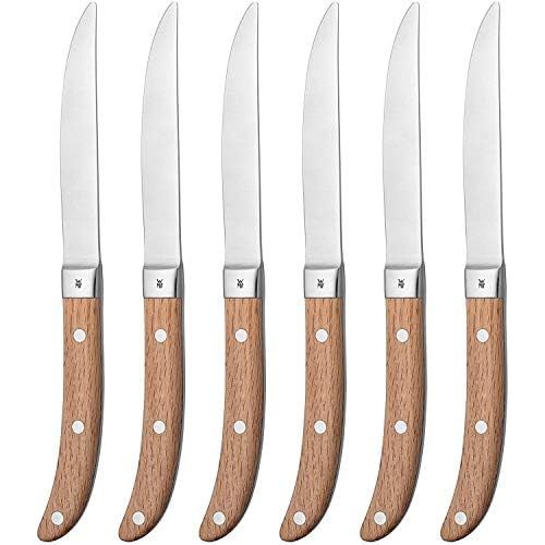 더블유엠에프 WMF steak knife set 6-piece Ranch in noble wooden box special blade steel forged matt oak oiled