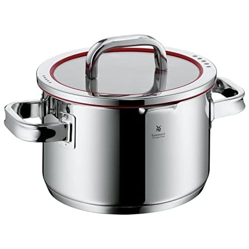 더블유엠에프 WMF Function 4 cooking pot, tall with glass lid, Ø 20 cm, Cromargan polished stainless steel, interior scaling, 4 pouring functions, suitable for induction, dishwasher-safe, 3.4 l,