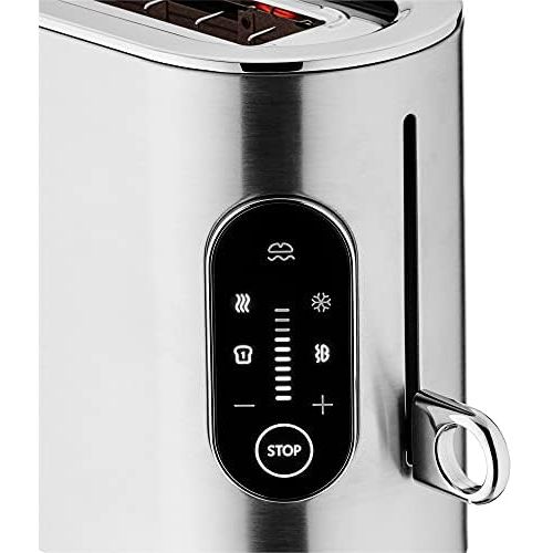 더블유엠에프 WMF Lumero Design Toaster Long Slotted 2 Toaster Touch Display LED Light One-Sided Toast 1 Slice Button 10 Tanning Levels XXL Toast Matte Stainless Steel