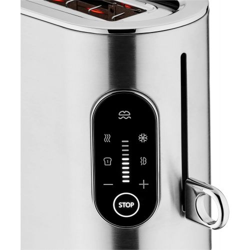 더블유엠에프 WMF Lumero Design Toaster Long Slotted 2 Toaster Touch Display LED Light One-Sided Toast 1 Slice Button 10 Tanning Levels XXL Toast Matte Stainless Steel