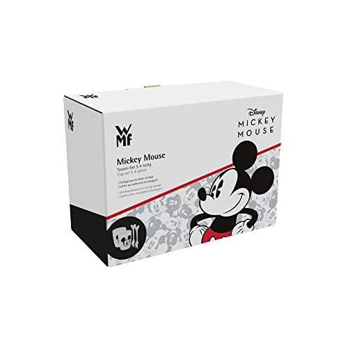 더블유엠에프 WMF Disney Mickey Mouse Mugs Set of 2 Cups with Spoons Porcelain Cromargan Polished Stainless Steel