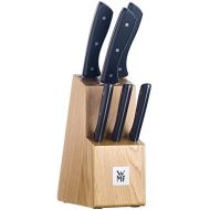WMF 7-Piece Knife Block with Knife Set, 6 Forged Knives, 1 Block Made of Oak Wood, Special Blade Steel, Stainless Steel Rivets